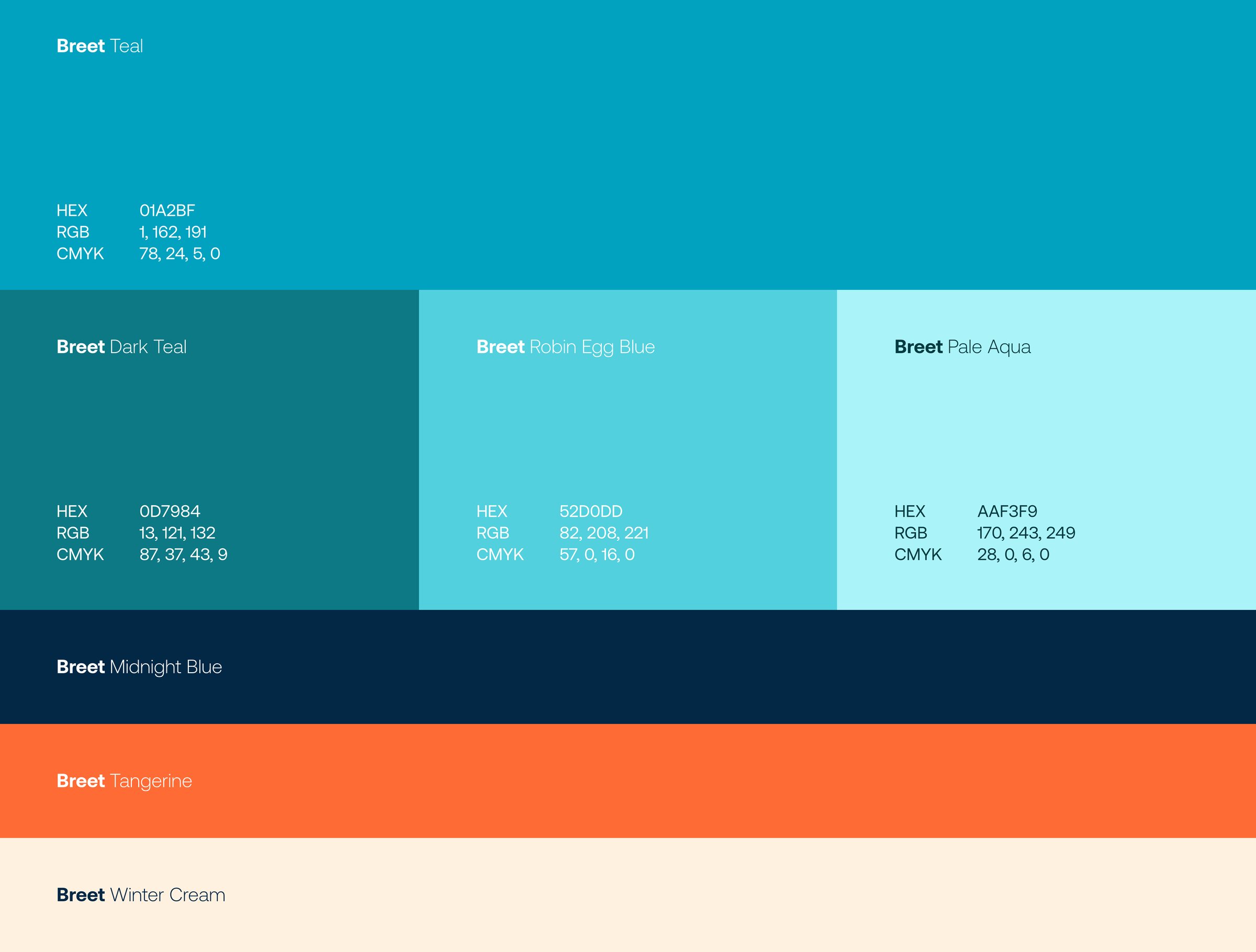 Breet Pod colour palette