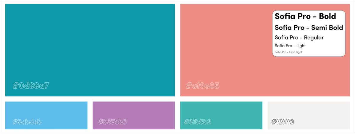 Colour palette and typography specimen