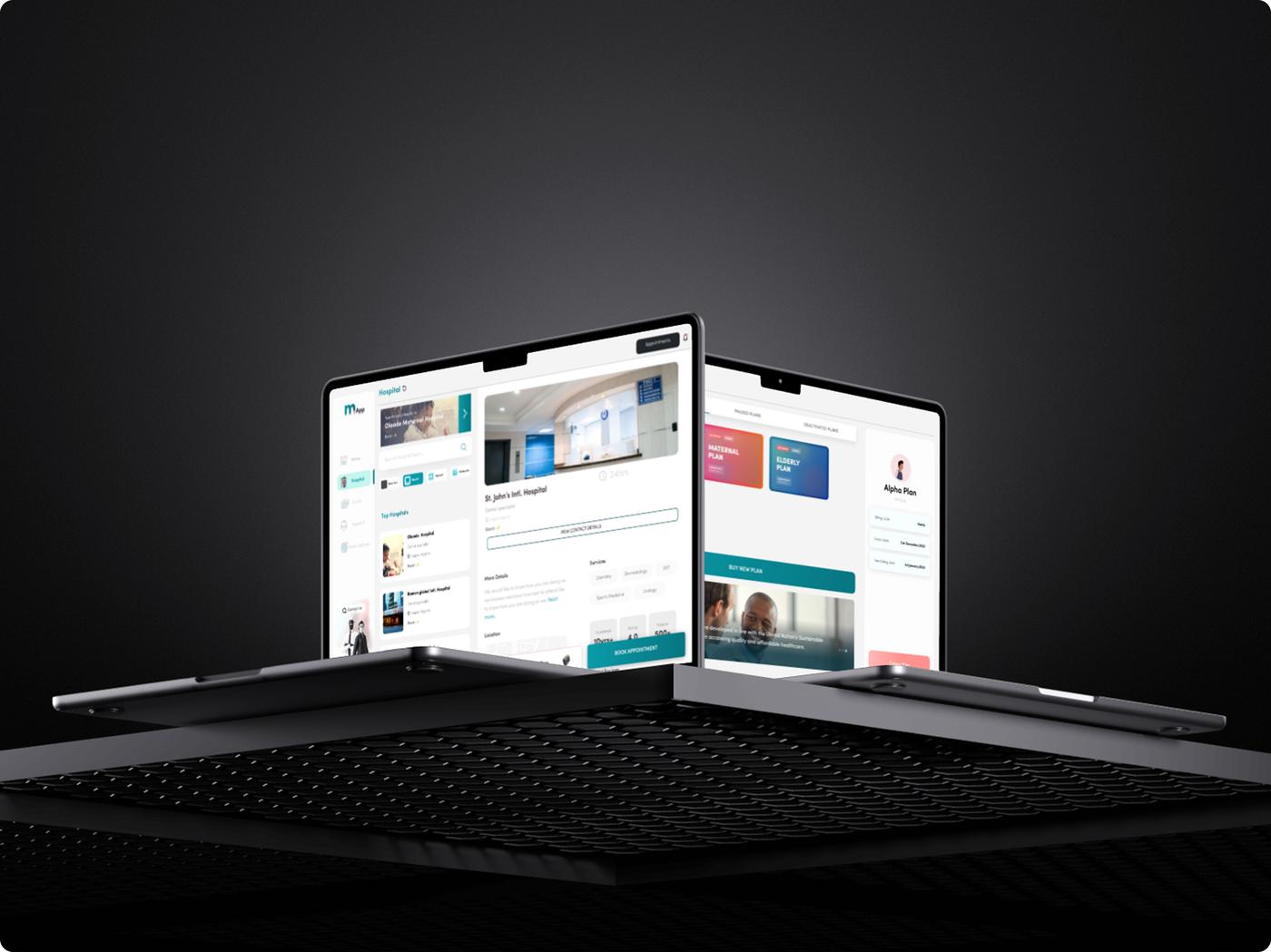 mApp screens overview on MacBook Air
