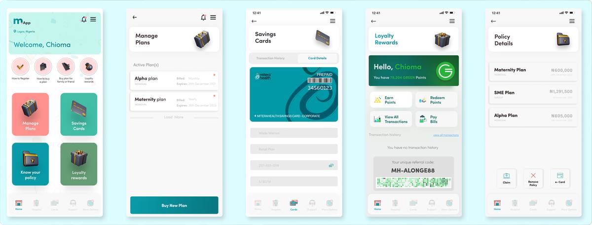 Dashboard and core navigation screens