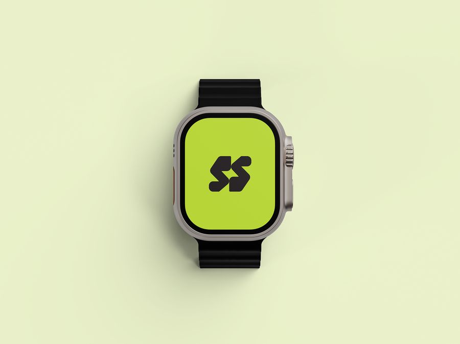 Smartwatch face — logo at small scale